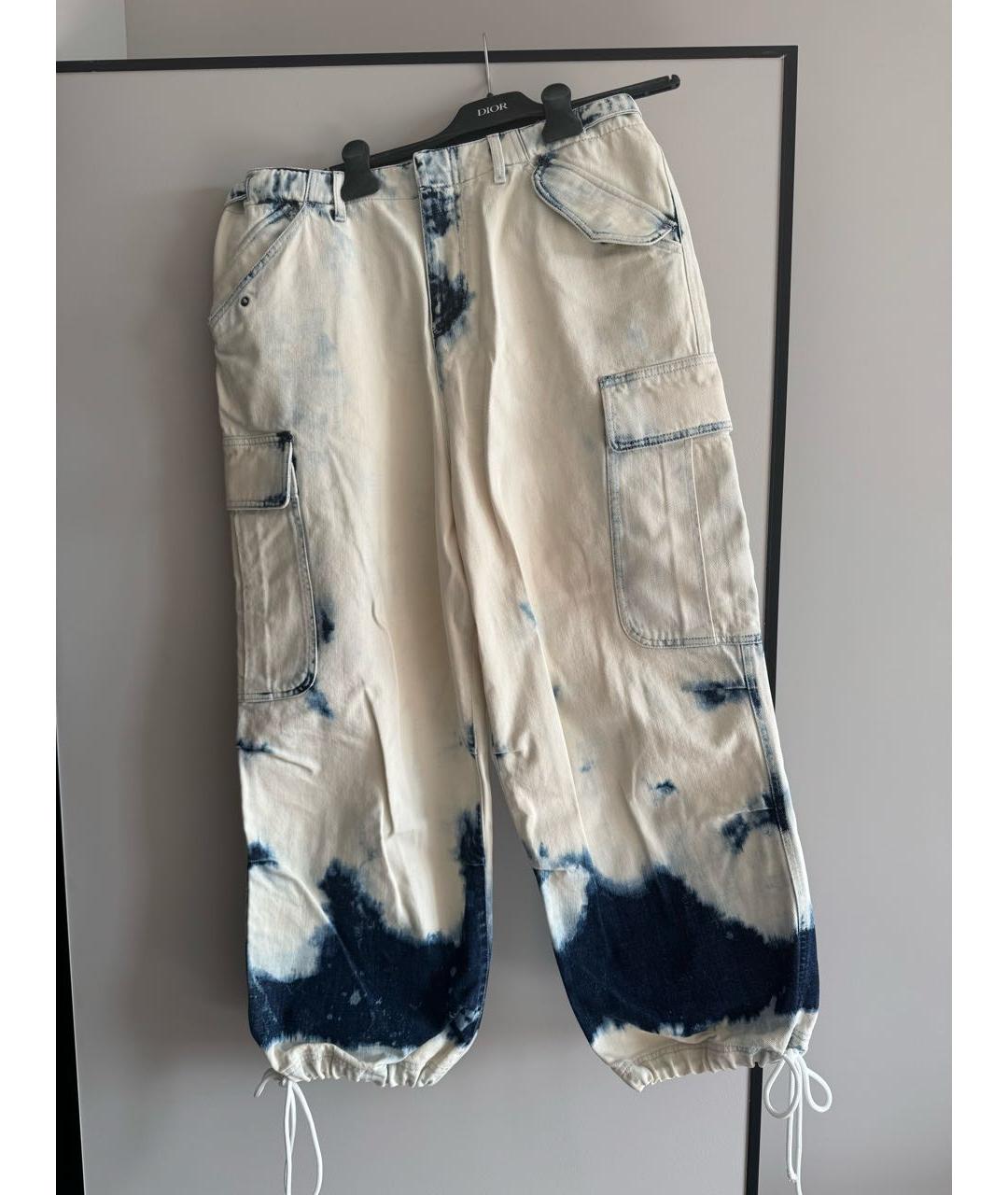 CHRISTIAN DIOR Голубые хлопковые прямые джинсы, фото 9