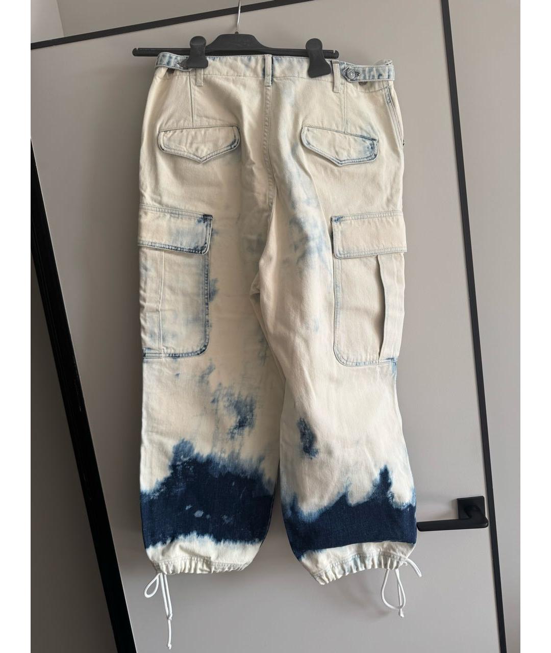 CHRISTIAN DIOR Голубые хлопковые прямые джинсы, фото 2