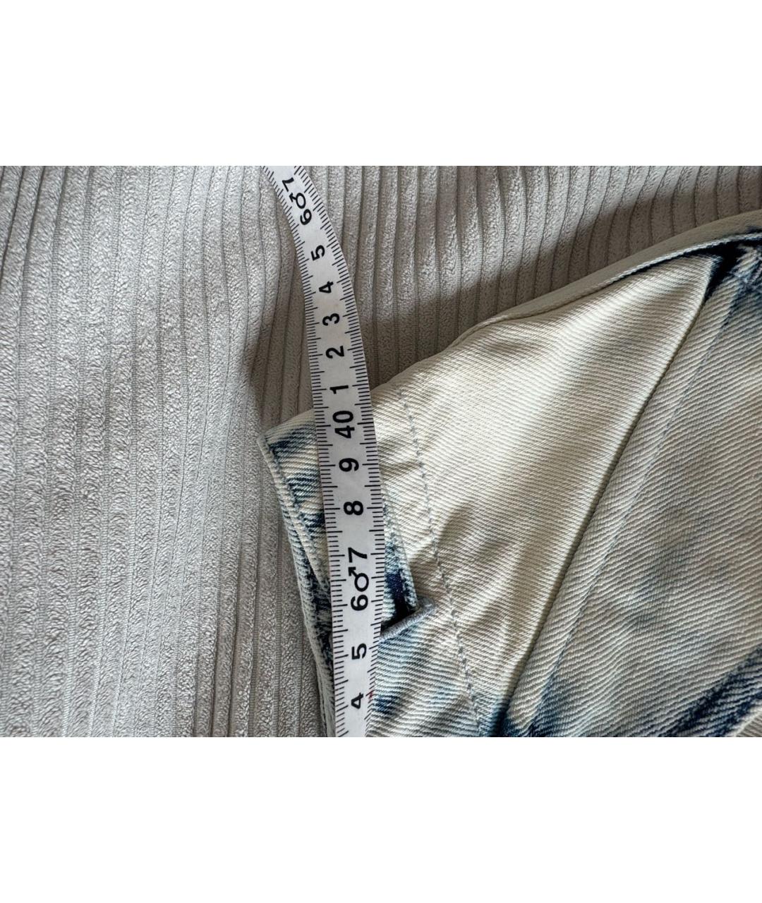 CHRISTIAN DIOR Голубые хлопковые прямые джинсы, фото 5