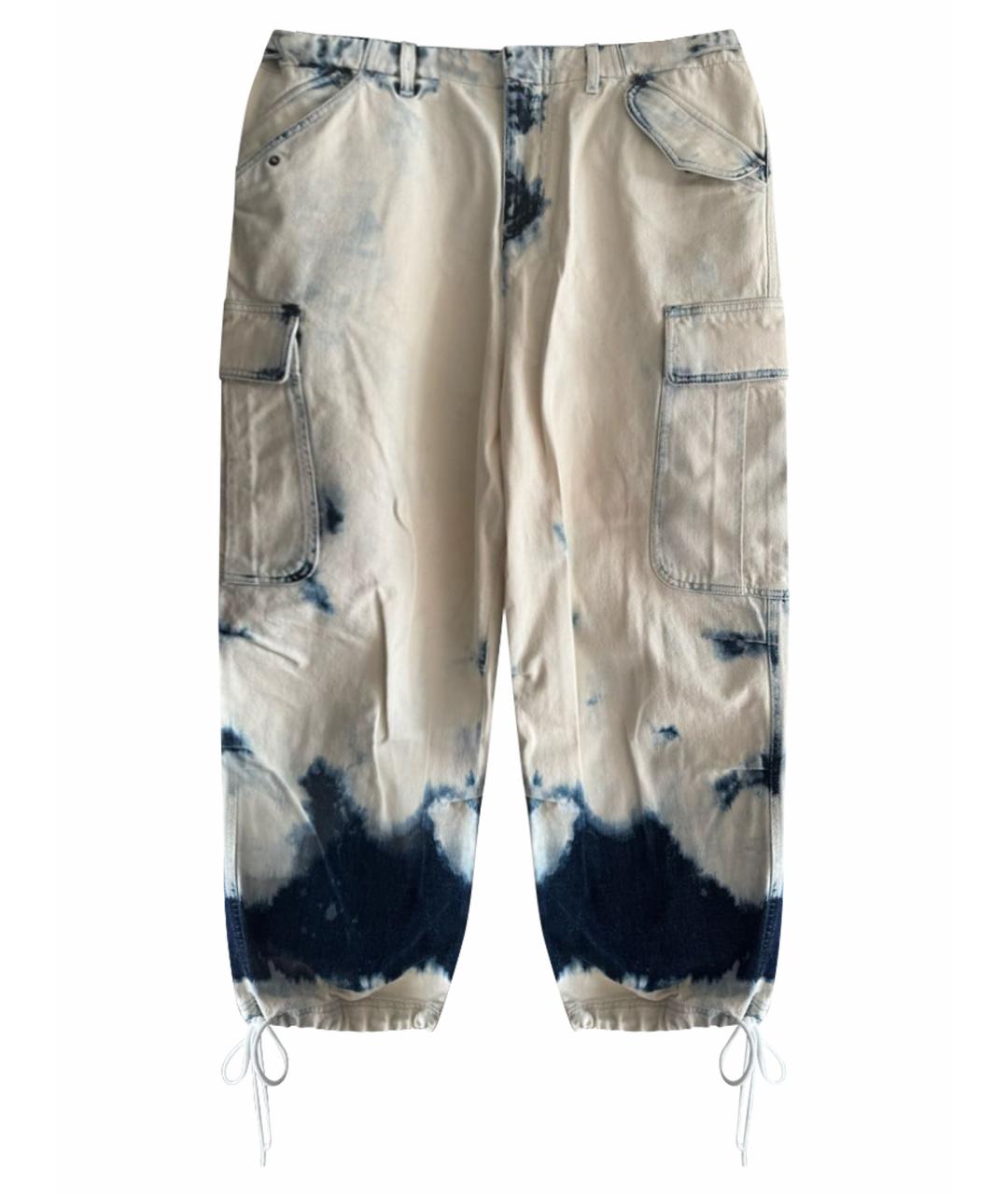 CHRISTIAN DIOR Голубые хлопковые прямые джинсы, фото 1