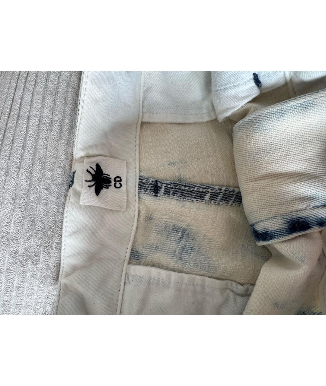 CHRISTIAN DIOR Голубые хлопковые прямые джинсы, фото 3