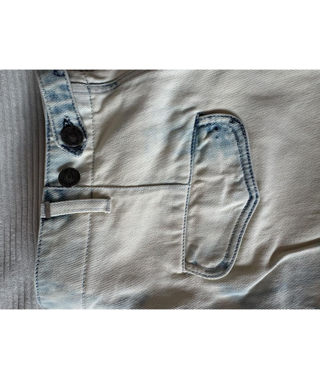 CHRISTIAN DIOR Голубые хлопковые прямые джинсы, фото 8