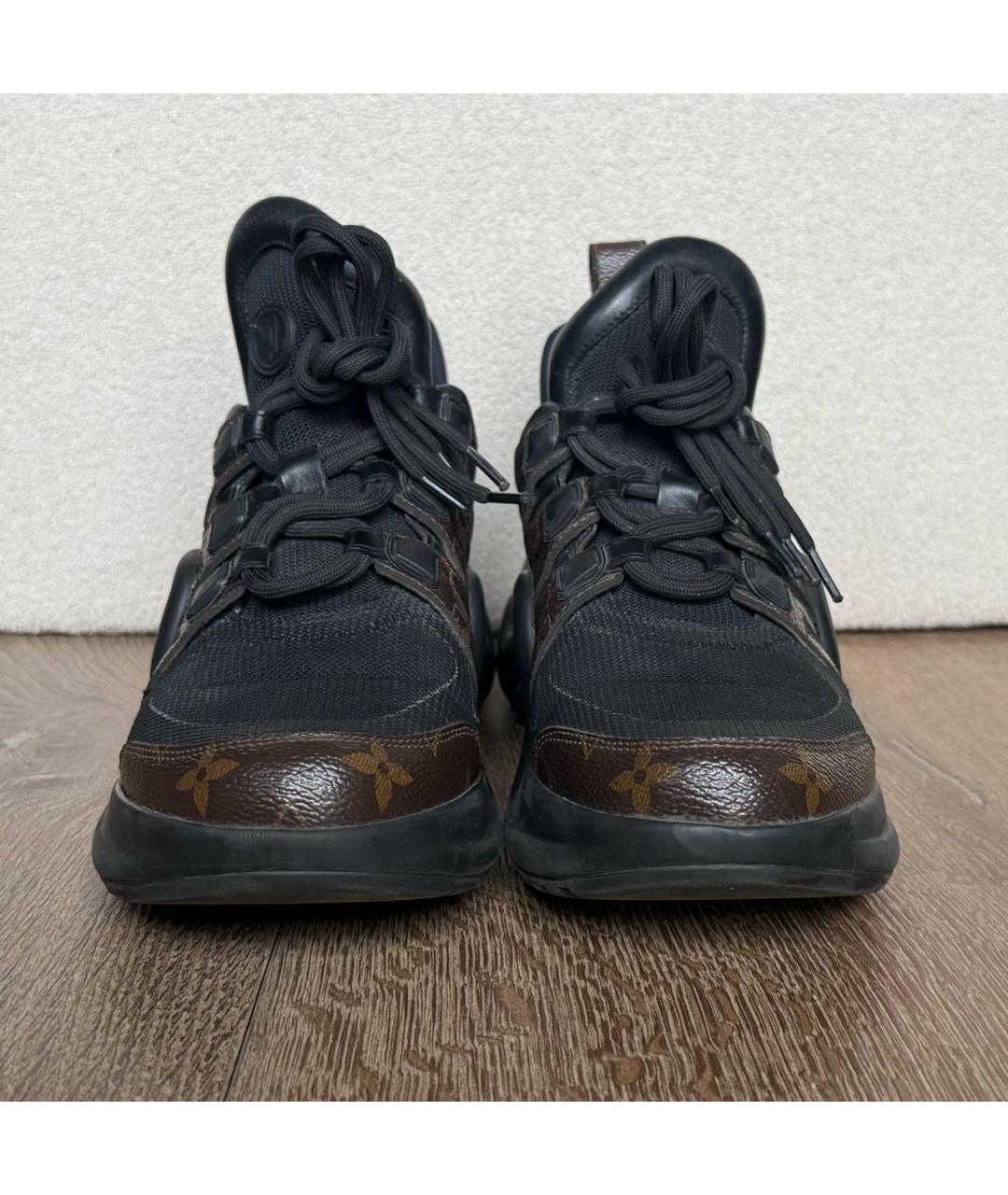 LOUIS VUITTON Черные кожаные кроссовки, фото 2