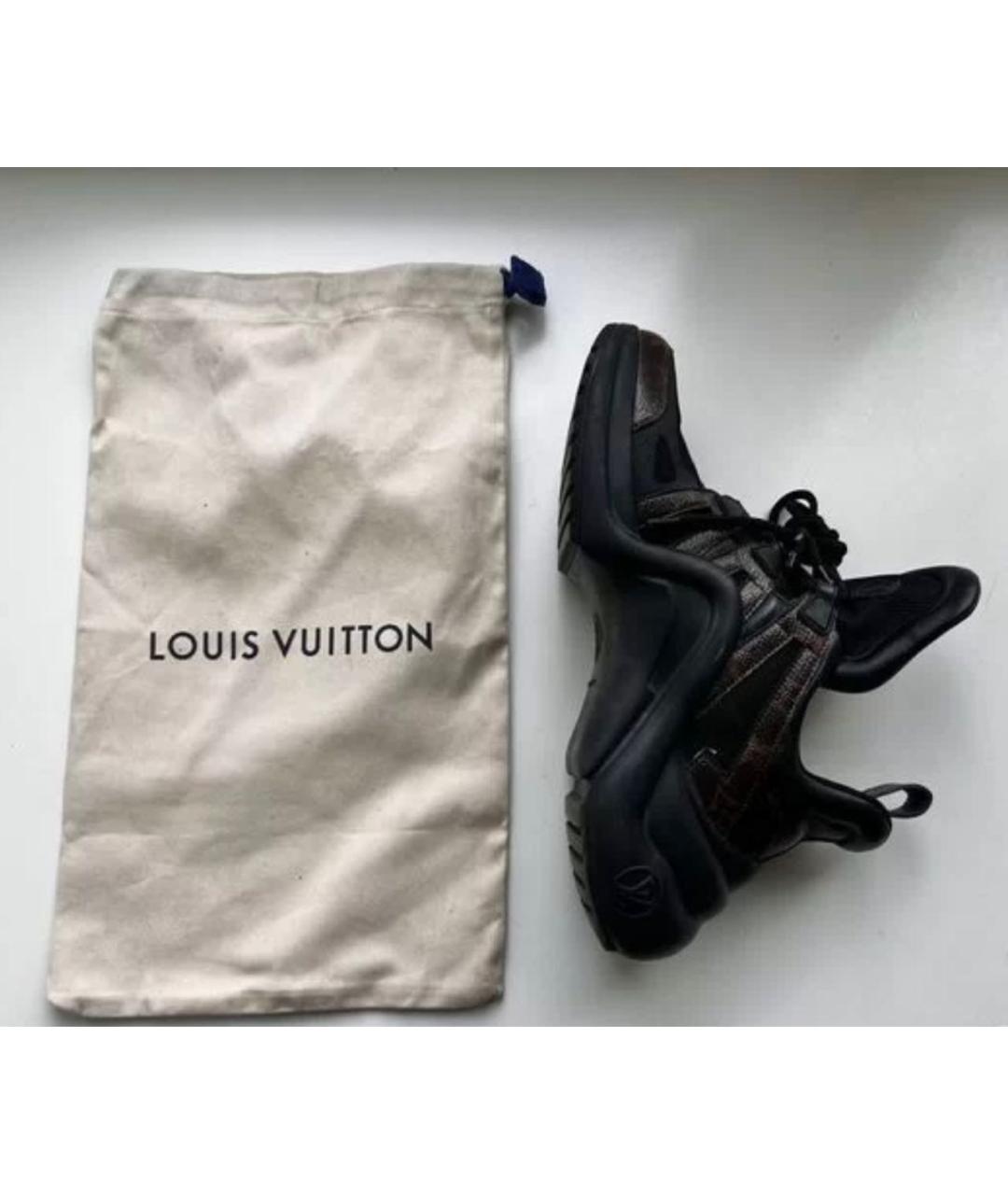 LOUIS VUITTON Черные кожаные кроссовки, фото 7