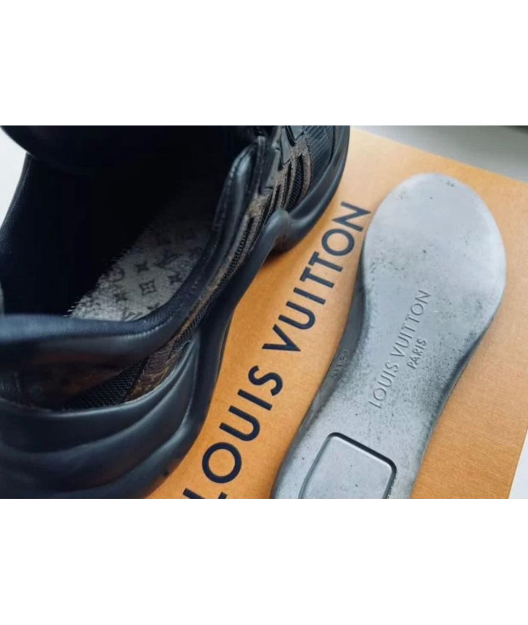 LOUIS VUITTON Черные кожаные кроссовки, фото 6