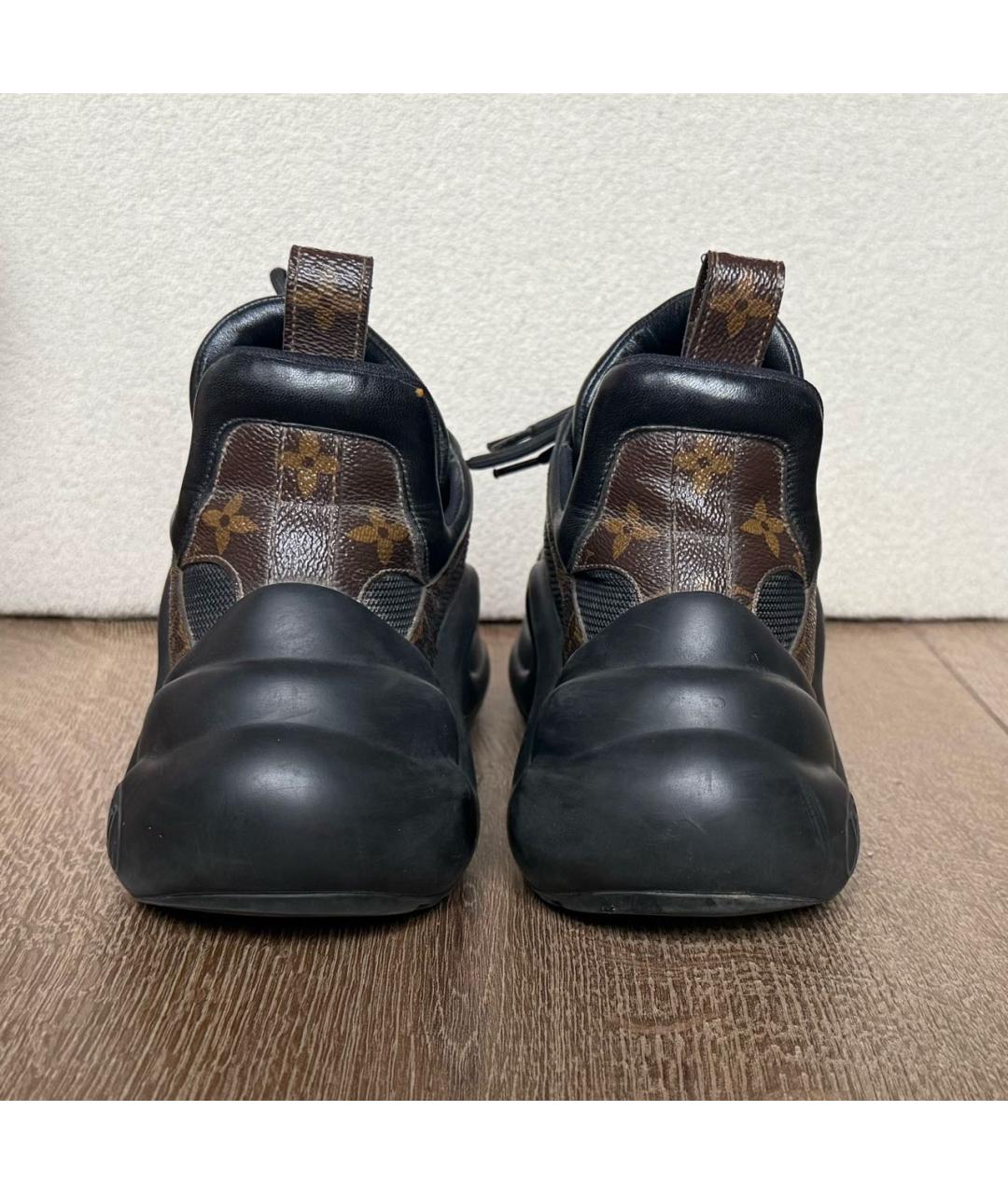 LOUIS VUITTON Черные кожаные кроссовки, фото 4