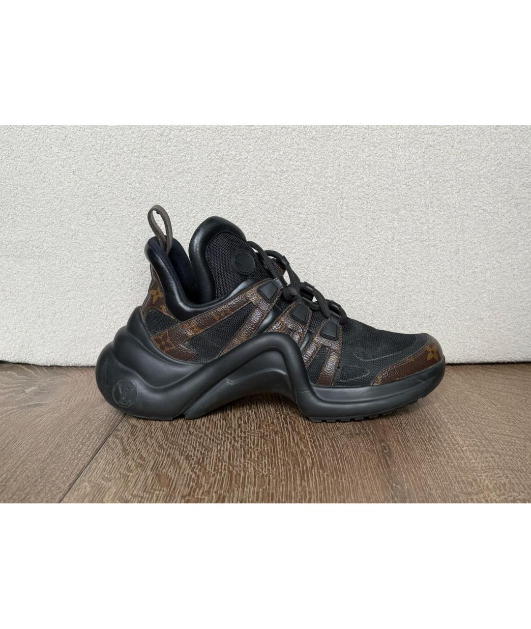 LOUIS VUITTON Черные кожаные кроссовки, фото 9