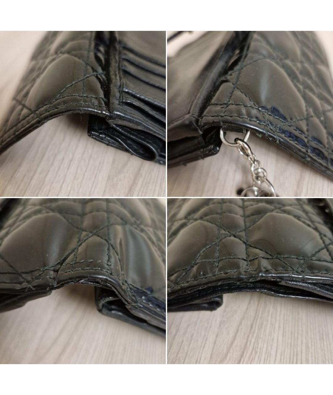 CHRISTIAN DIOR Черный кошелек из лакированной кожи, фото 6