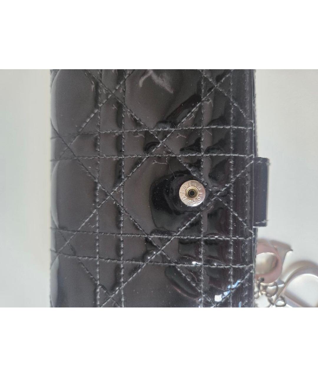 CHRISTIAN DIOR Черный кошелек из лакированной кожи, фото 9