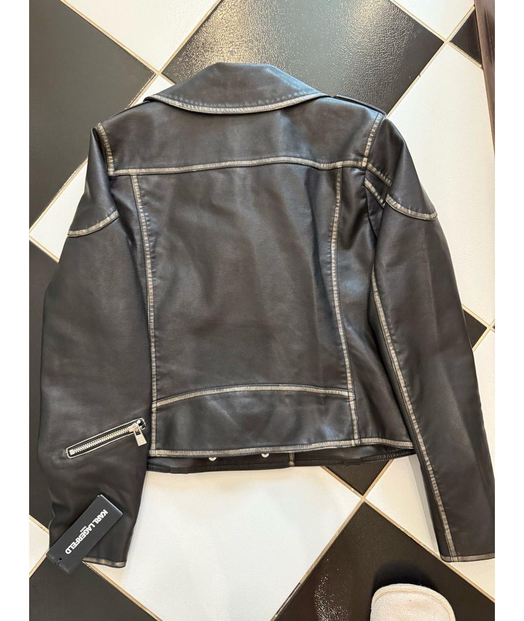 KARL LAGERFELD Черная полиуретановая куртка, фото 2