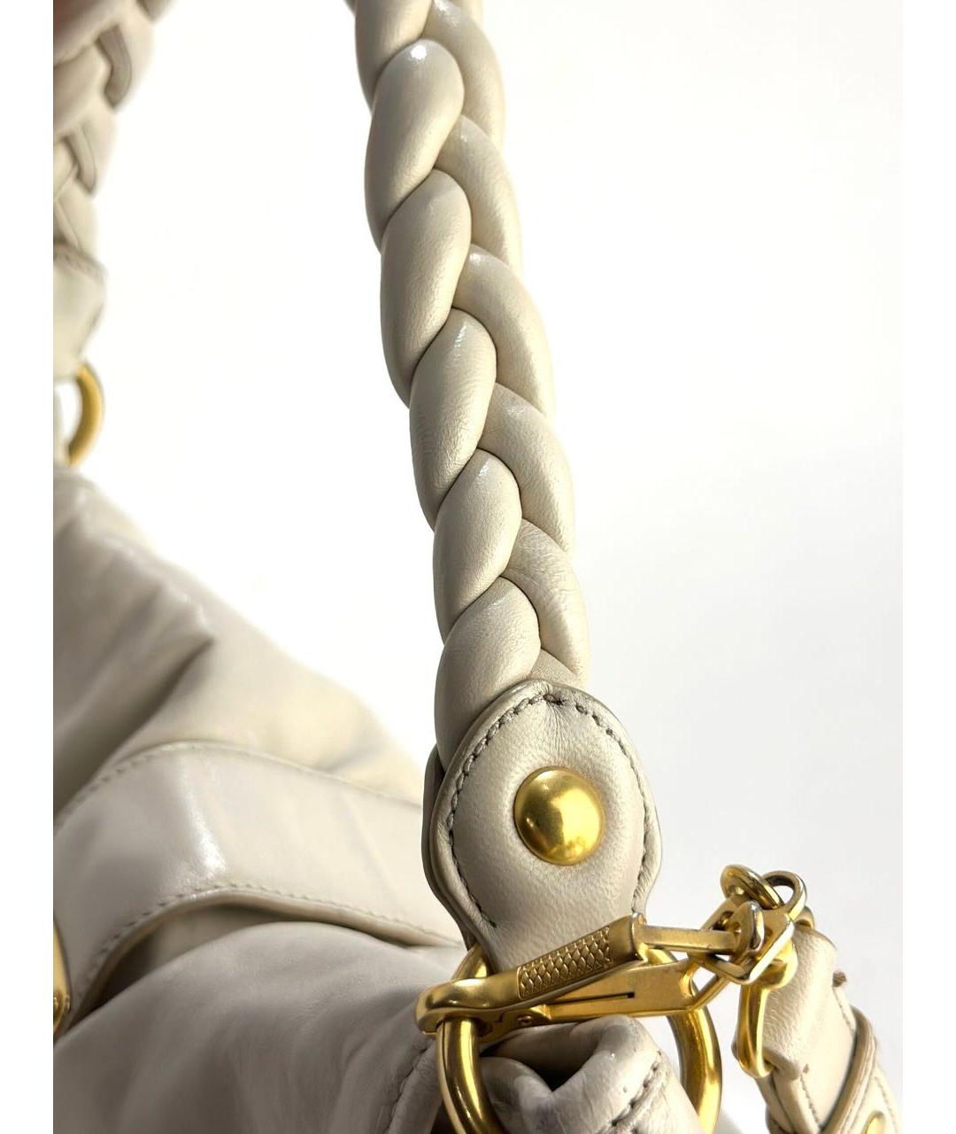 MIU MIU Бежевая кожаная сумка тоут, фото 4