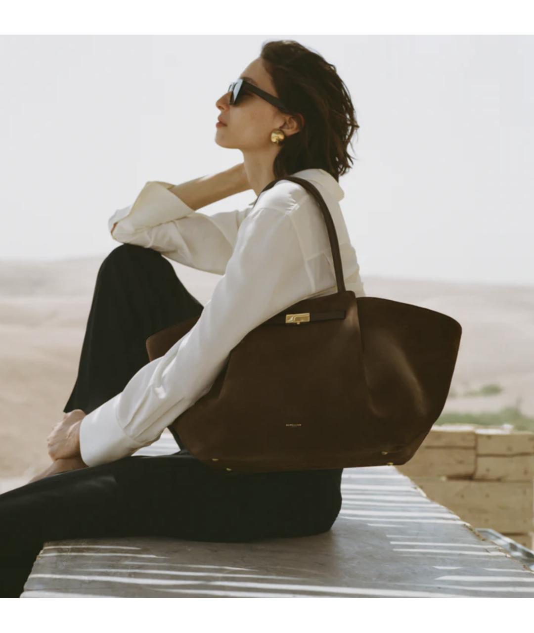 DEMELLIER Коричневая замшевая сумка тоут, фото 7