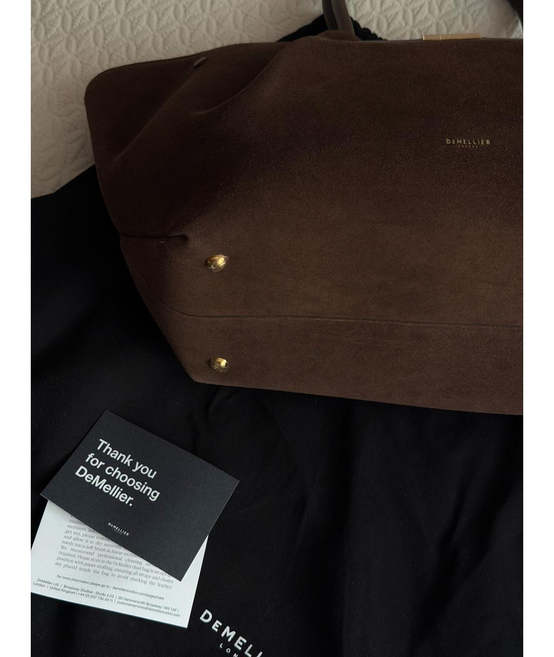 DEMELLIER Коричневая замшевая сумка тоут, фото 5