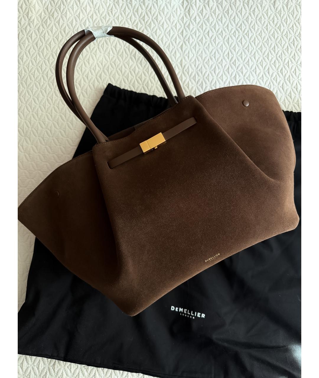 DEMELLIER Коричневая замшевая сумка тоут, фото 2