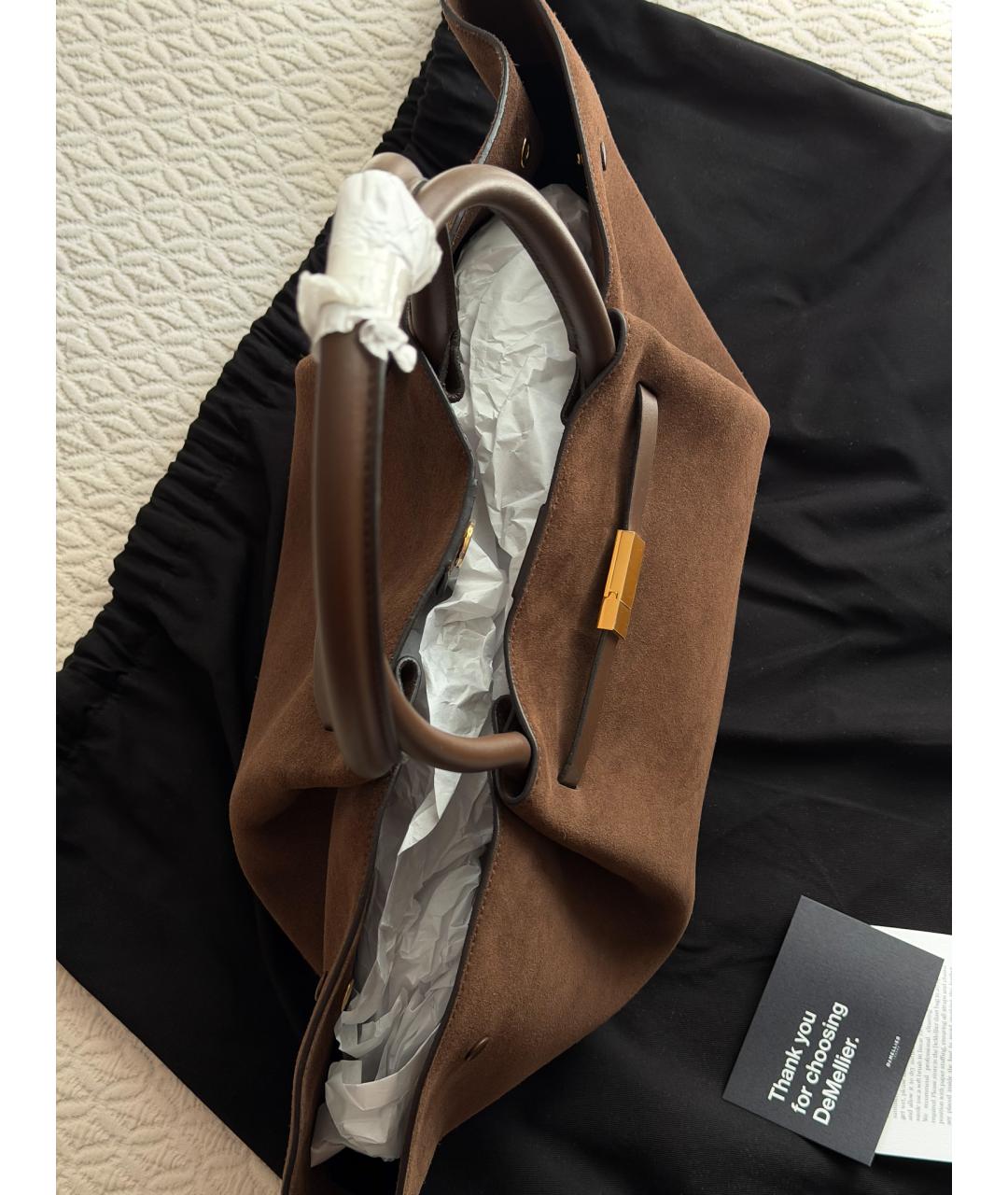 DEMELLIER Коричневая замшевая сумка тоут, фото 4