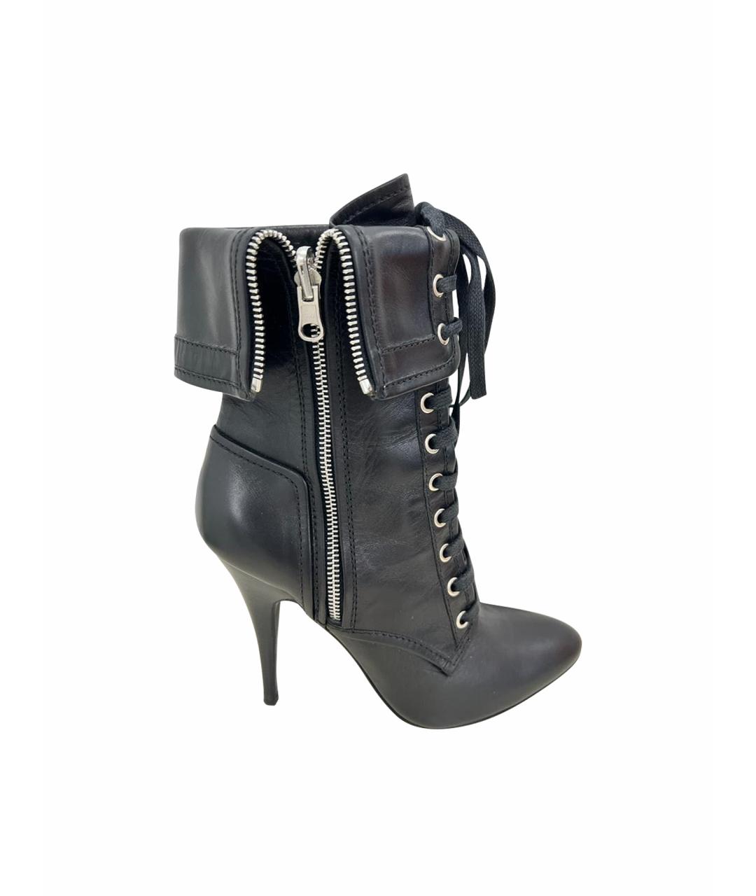 BALMAIN Черные кожаные ботильоны, фото 1