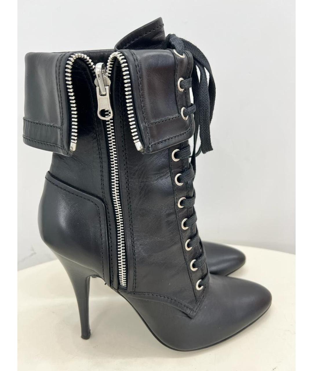 BALMAIN Черные кожаные ботильоны, фото 9