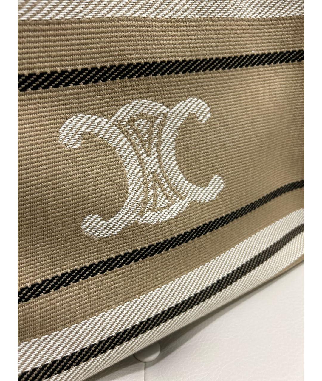 CELINE Бежевая тканевая пляжная сумка, фото 6