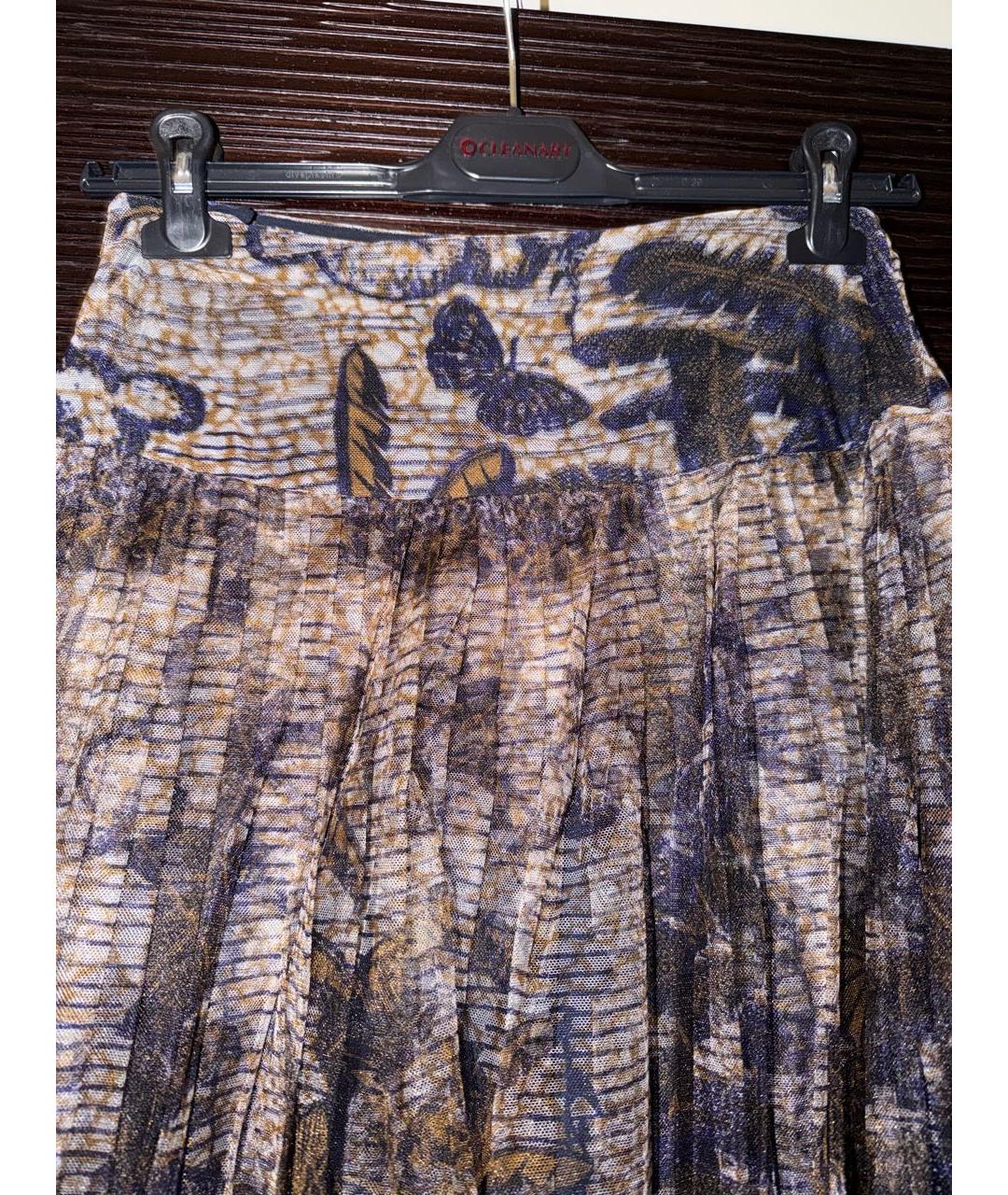 CHRISTIAN DIOR Коричневая сетчатая юбка миди, фото 2