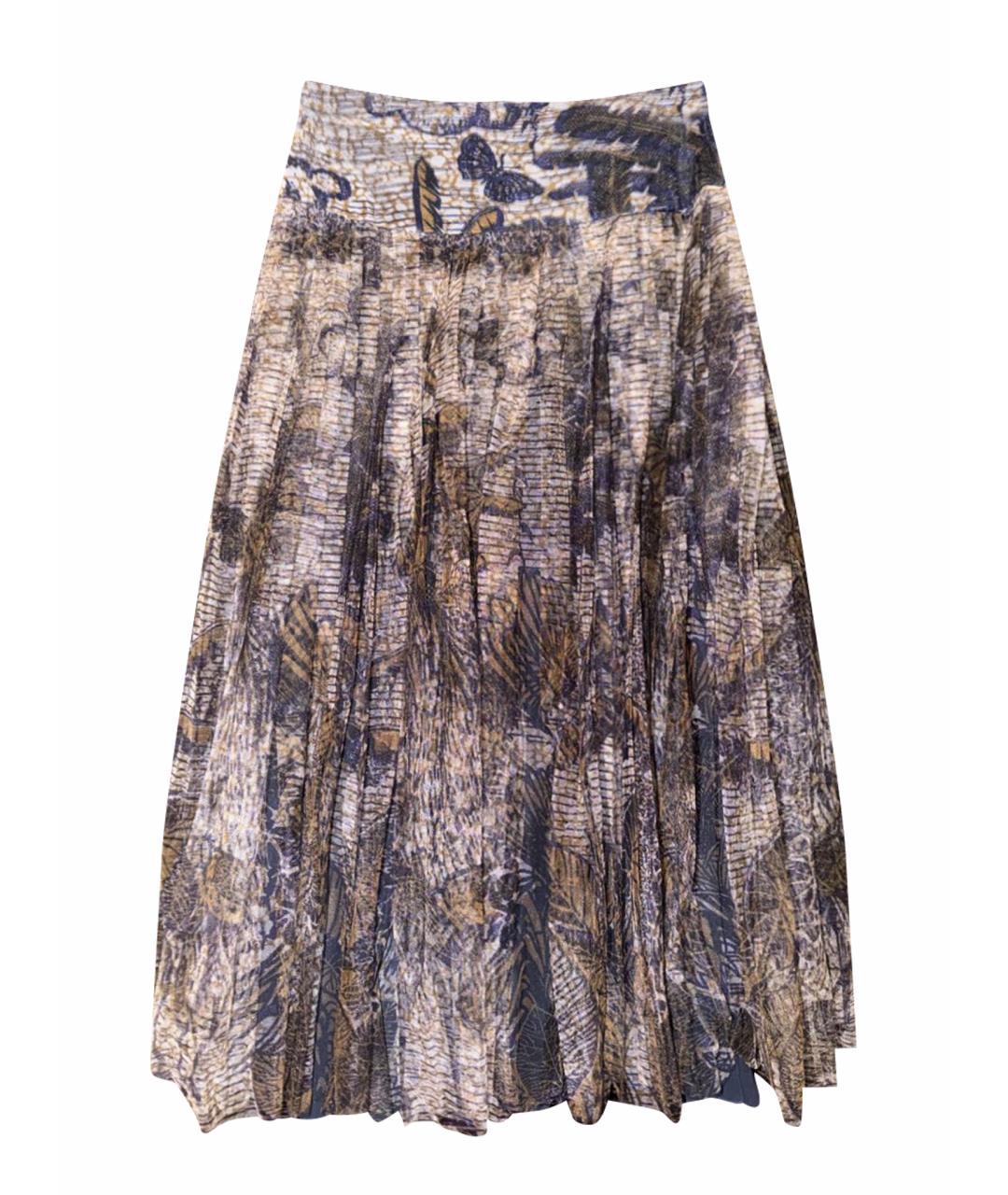 CHRISTIAN DIOR Коричневая сетчатая юбка миди, фото 1