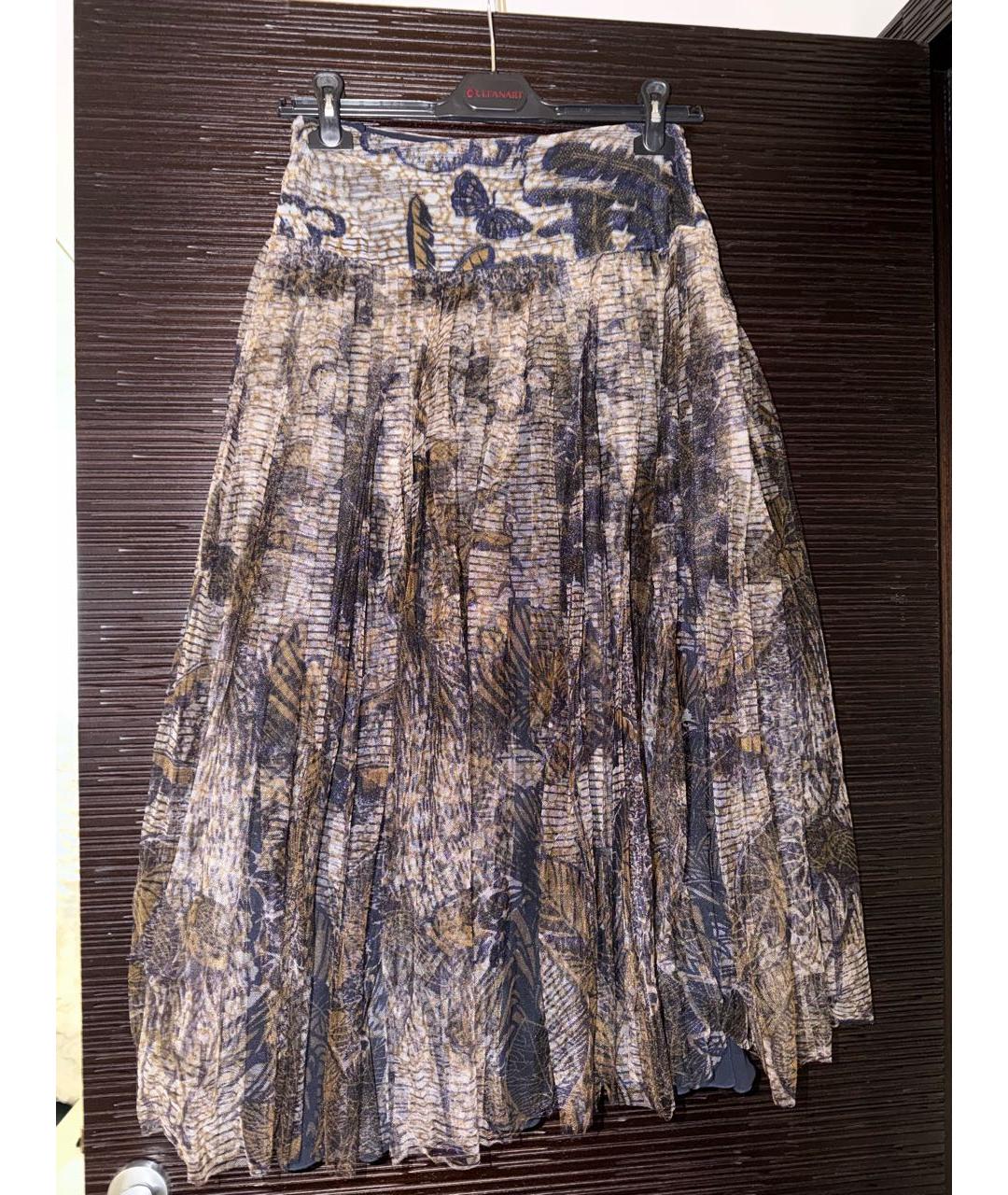 CHRISTIAN DIOR Коричневая сетчатая юбка миди, фото 5