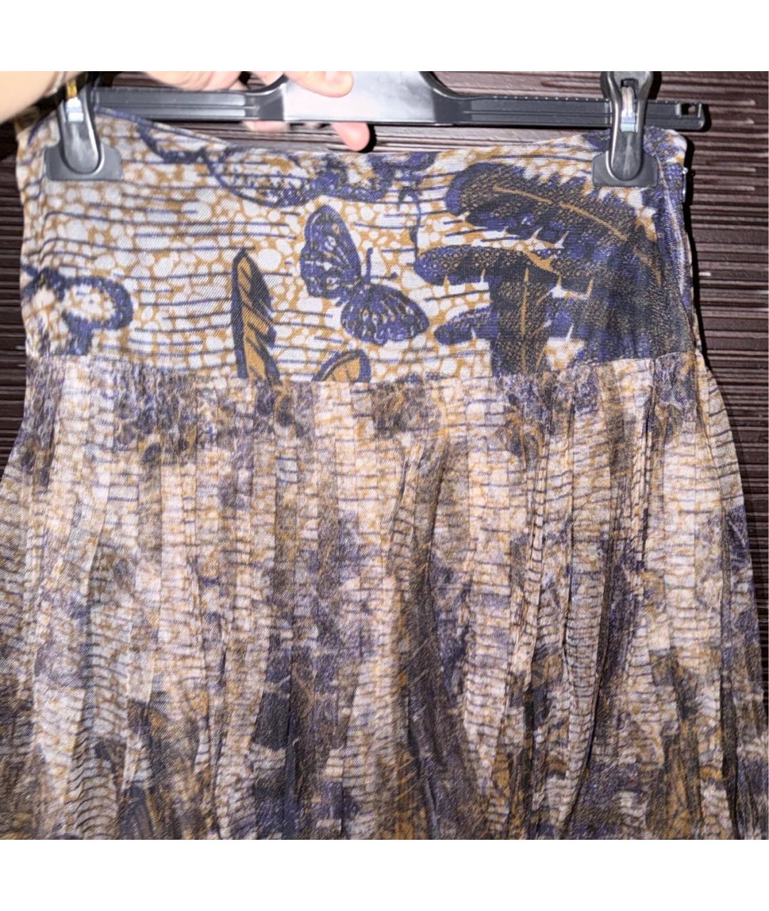 CHRISTIAN DIOR Коричневая сетчатая юбка миди, фото 3