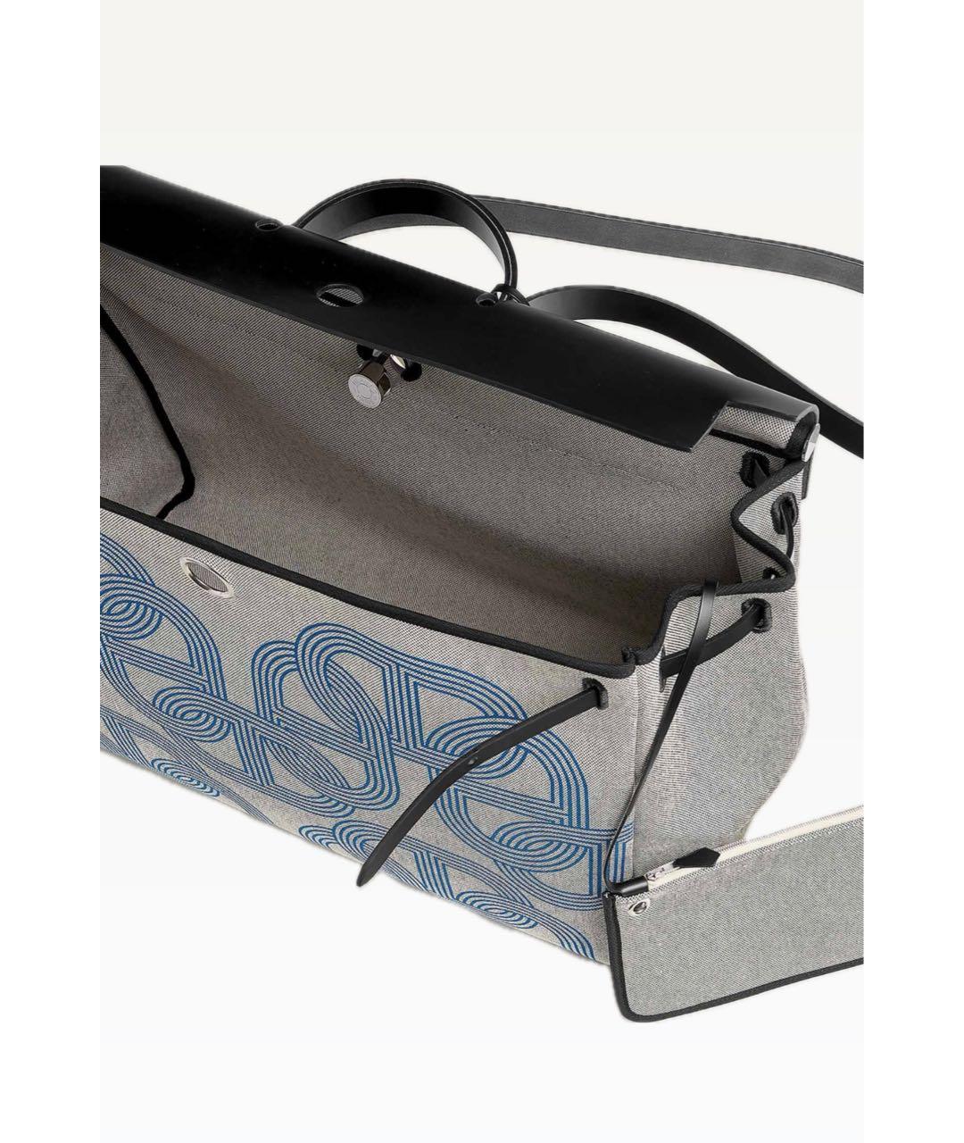 HERMES Бежевая кожаная дорожная/спортивная сумка, фото 3