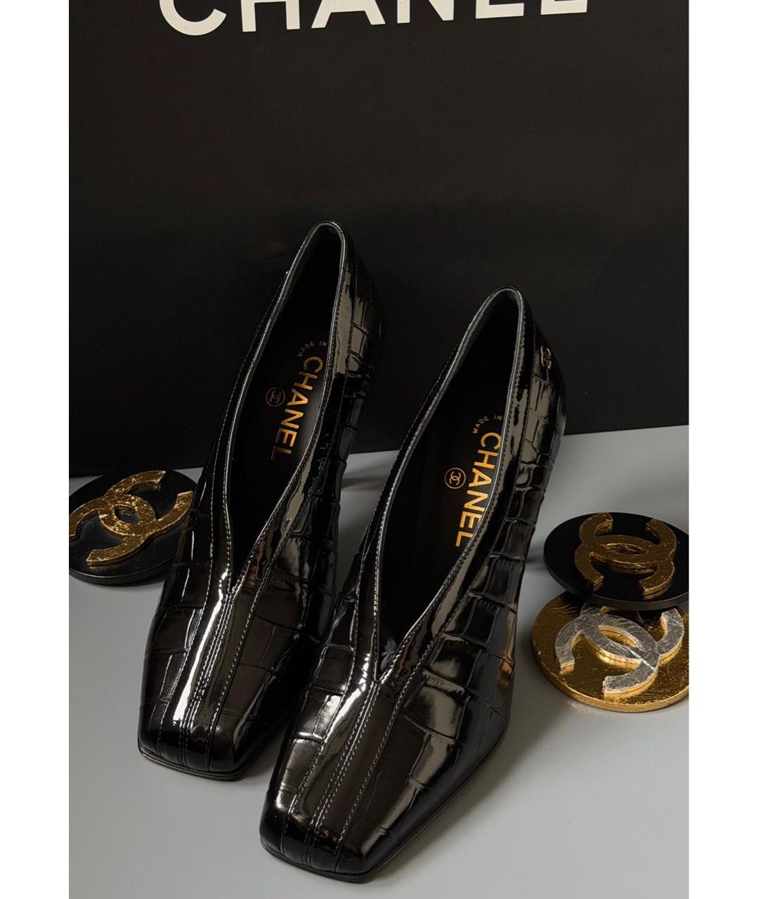 CHANEL Черные кожаные туфли, фото 3