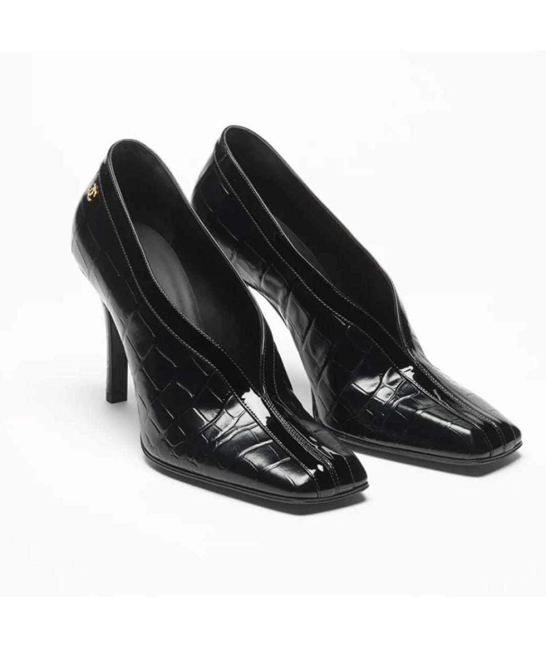 CHANEL Черные кожаные туфли, фото 2