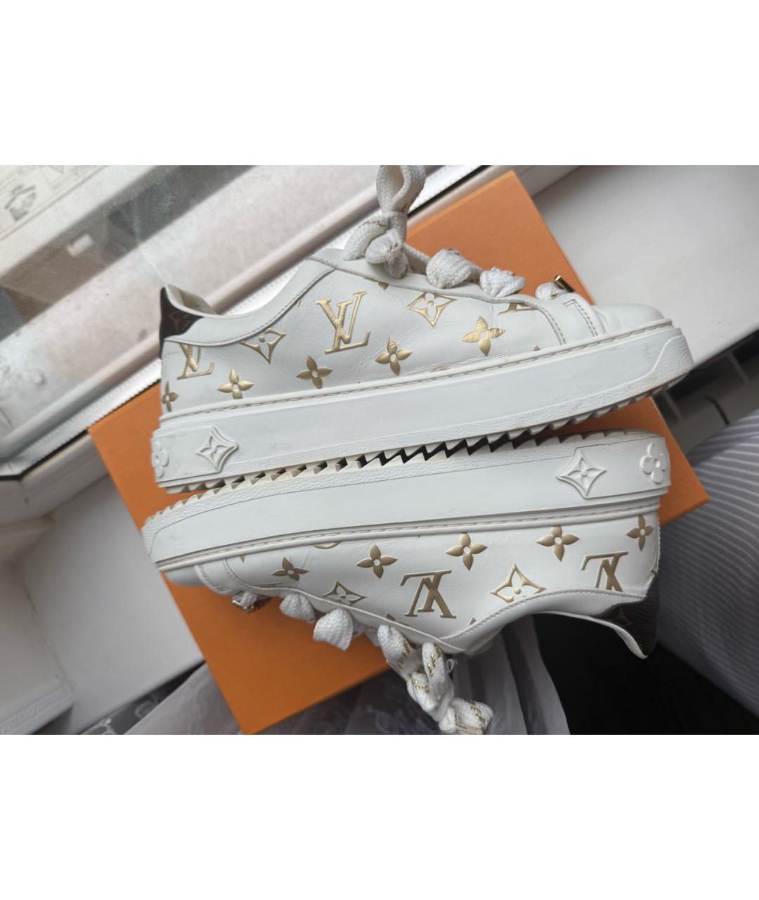 LOUIS VUITTON Белые кожаные кеды, фото 6