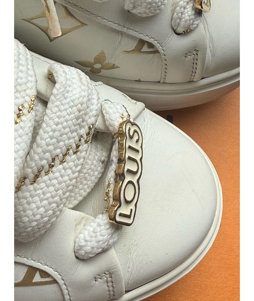 LOUIS VUITTON Белые кожаные кеды, фото 8