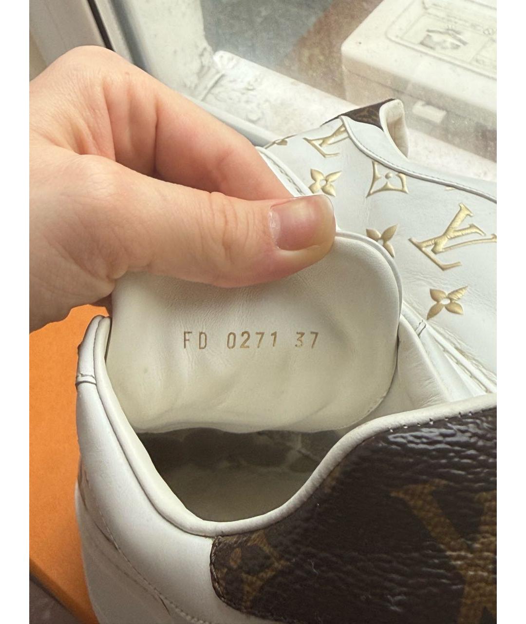 LOUIS VUITTON Белые кожаные кеды, фото 7