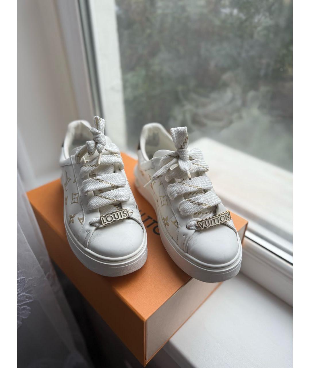 LOUIS VUITTON Белые кожаные кеды, фото 5