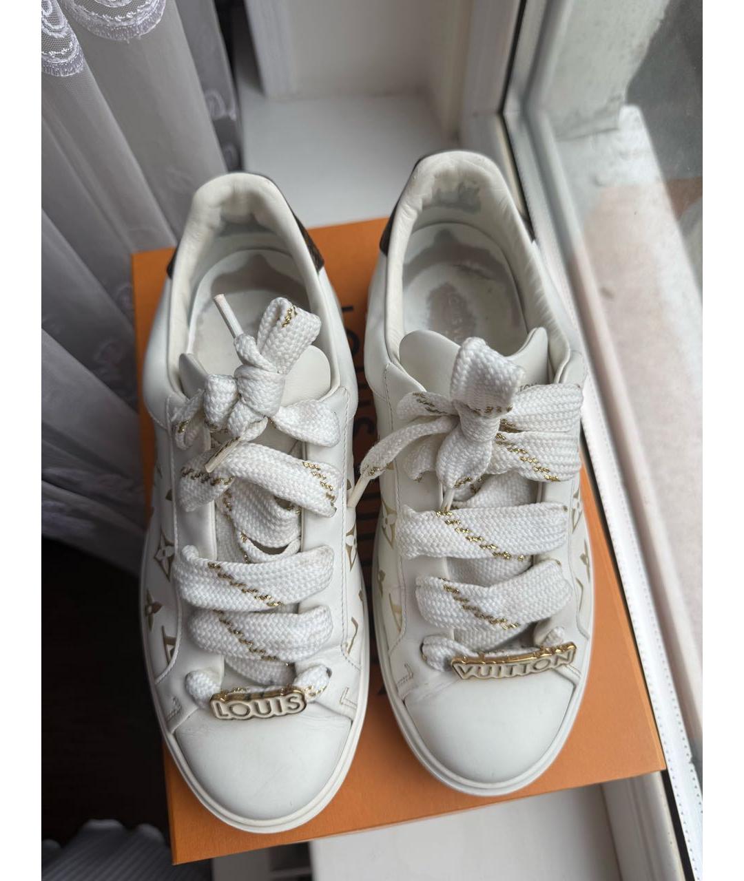 LOUIS VUITTON Белые кожаные кеды, фото 3