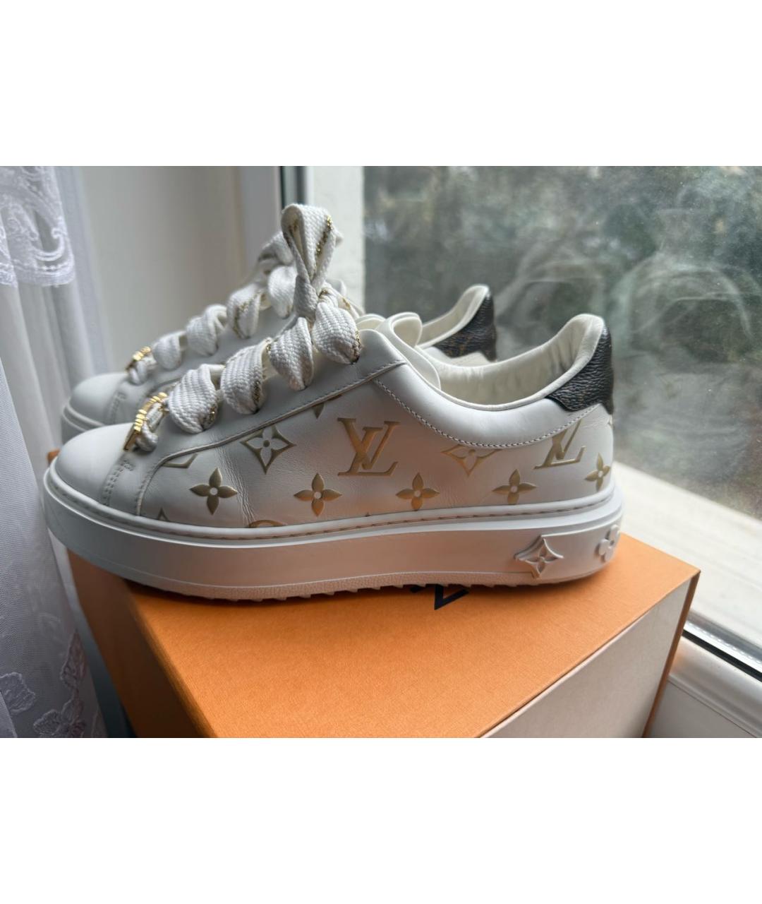 LOUIS VUITTON Белые кожаные кеды, фото 9