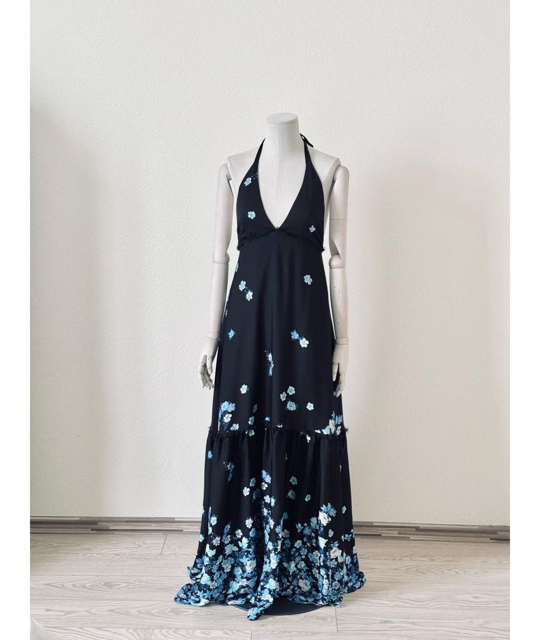 ALICE+OLIVIA Черное шелковое повседневное платье, фото 8