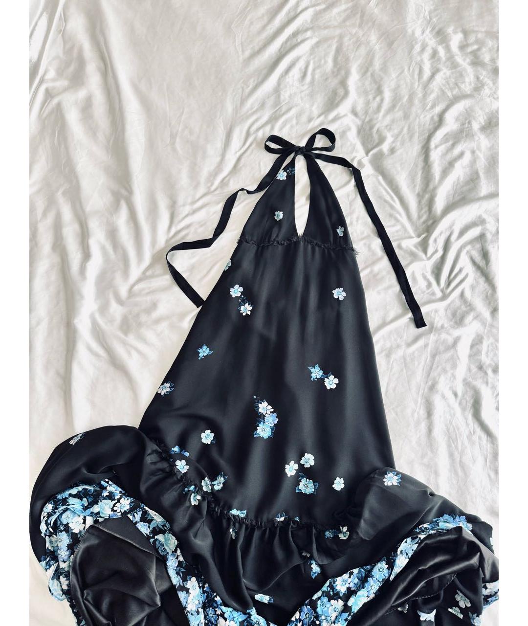 ALICE+OLIVIA Черное шелковое повседневное платье, фото 2