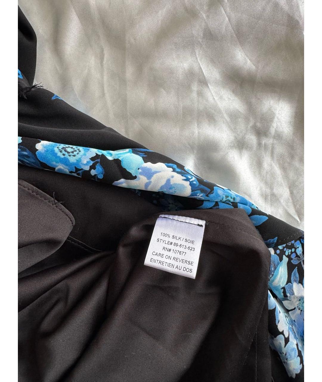 ALICE+OLIVIA Черное шелковое повседневное платье, фото 5