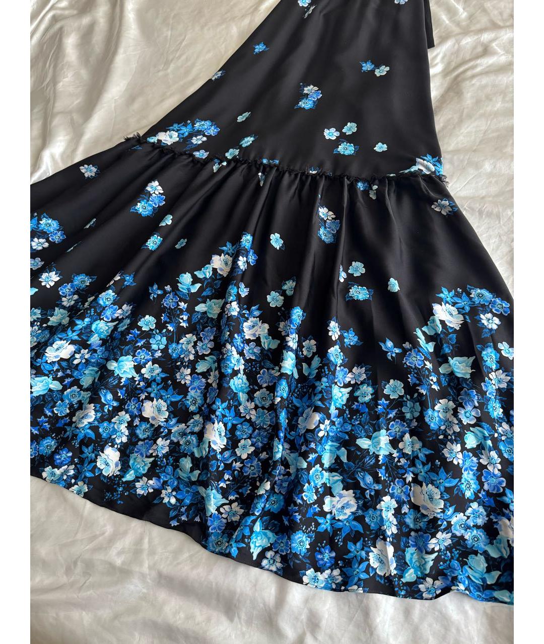 ALICE+OLIVIA Черное шелковое повседневное платье, фото 3