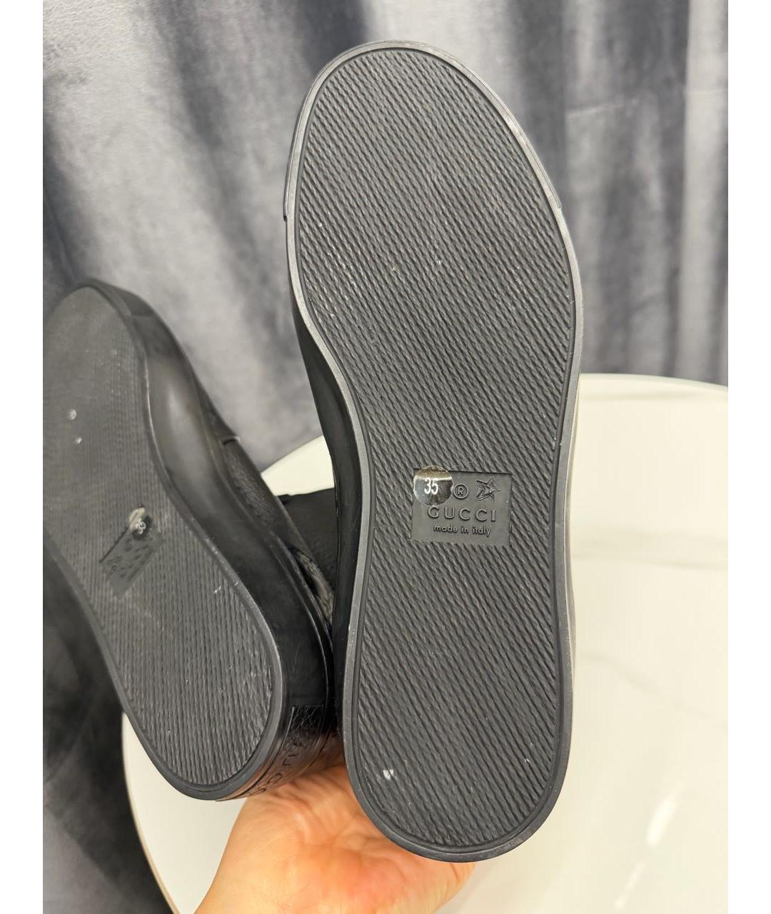 GUCCI Черные кожаные ботинки, фото 8