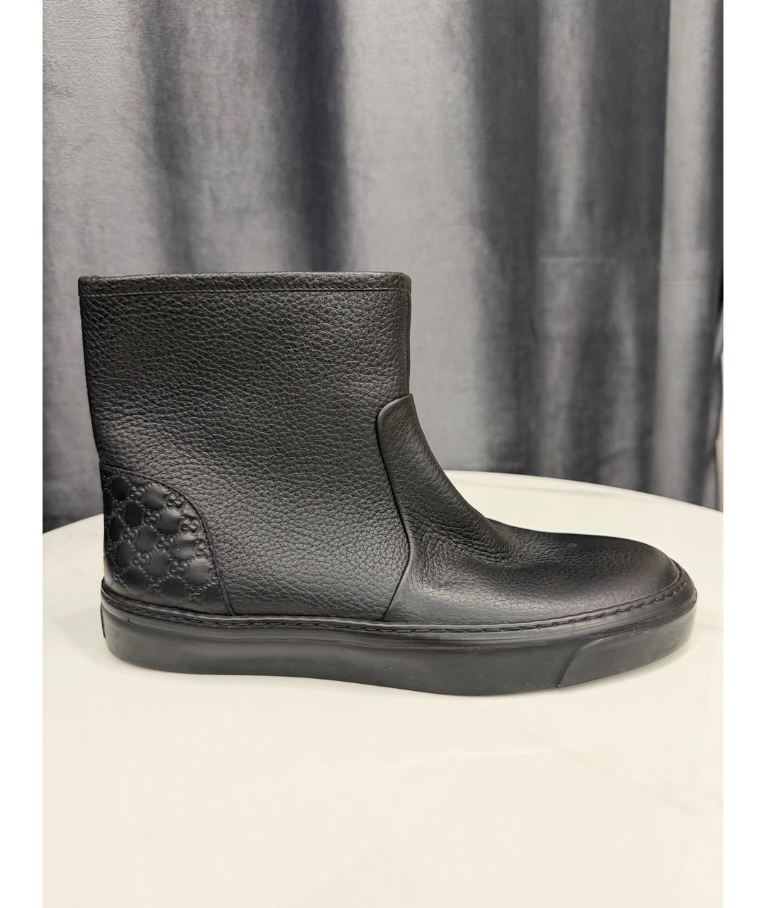 GUCCI Черные кожаные ботинки, фото 9