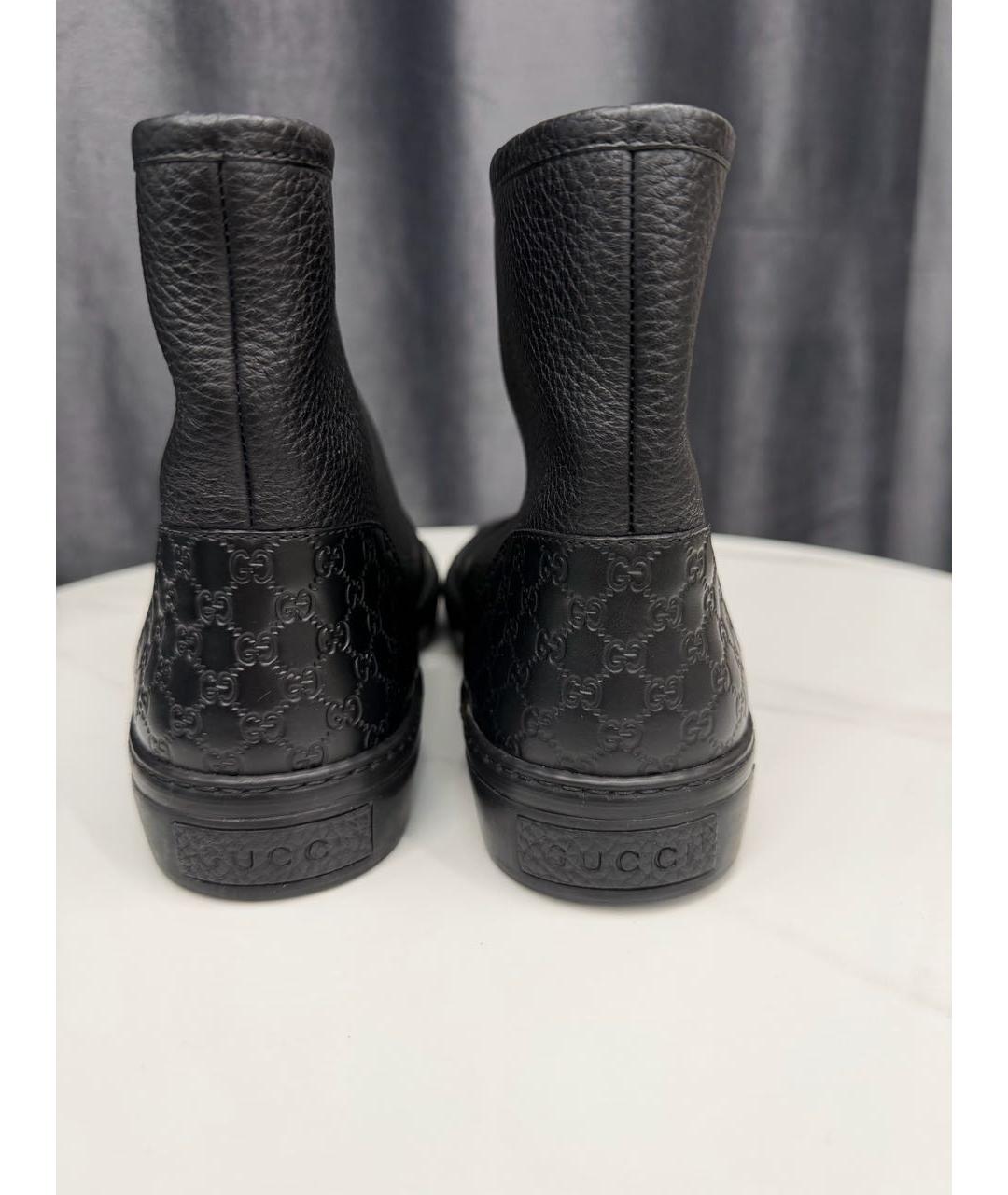 GUCCI Черные кожаные ботинки, фото 4