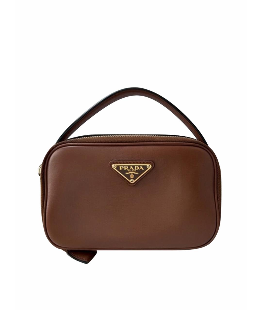 PRADA Коричневая кожаная сумка через плечо, фото 1