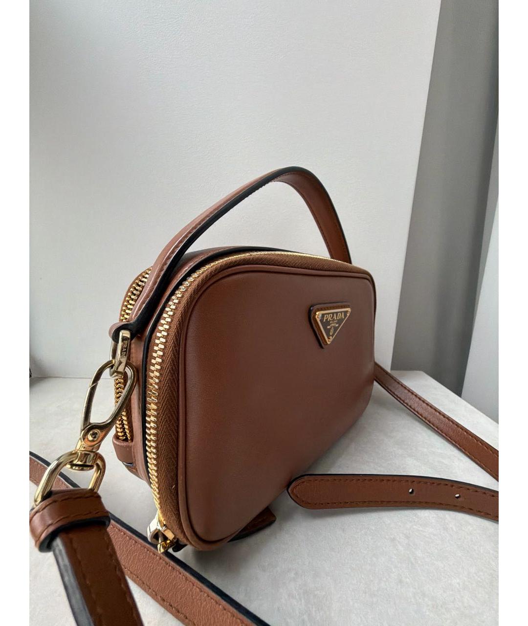 PRADA Коричневая кожаная сумка через плечо, фото 2