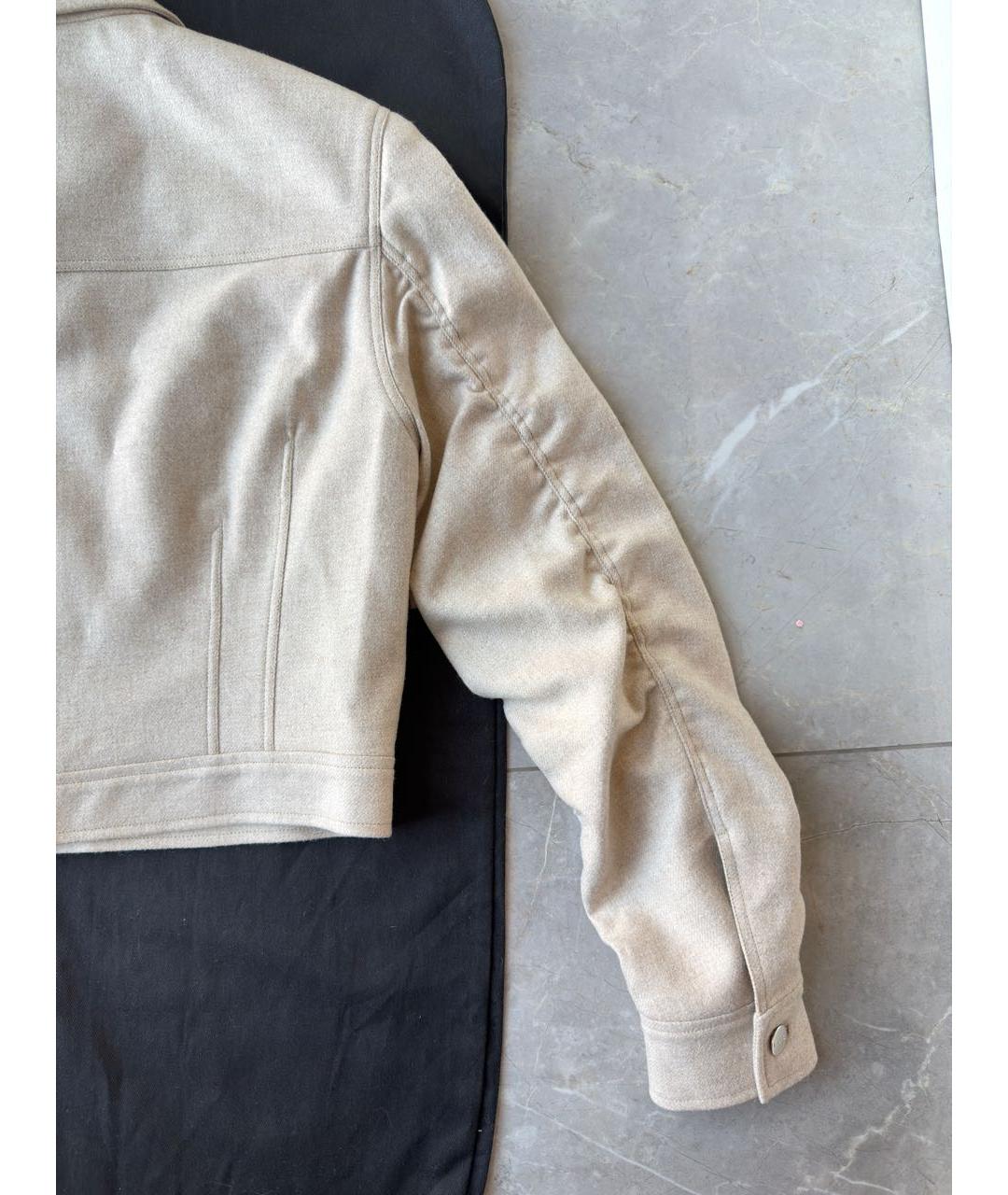 IRO Бежевая шерстяная куртка, фото 7