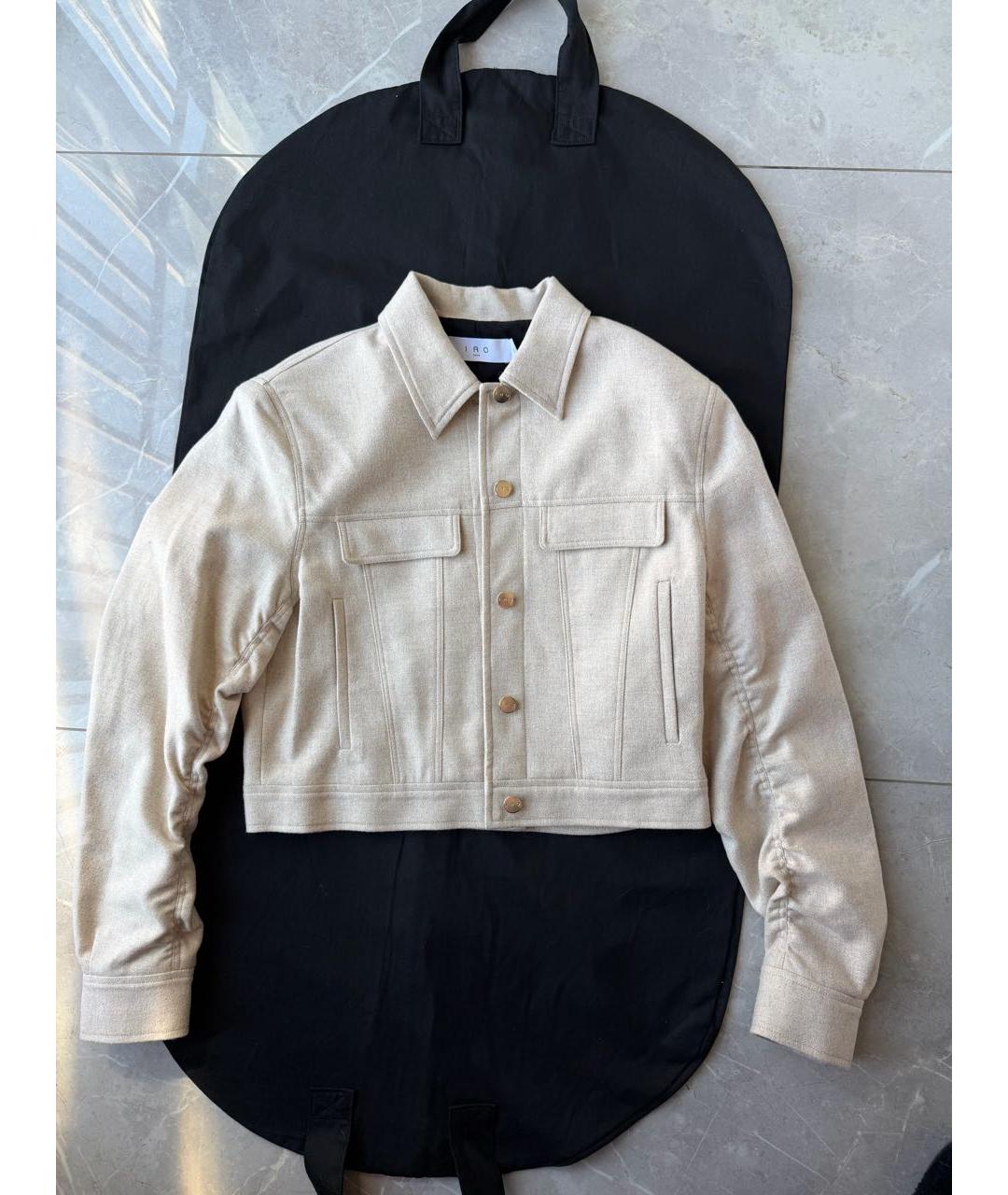IRO Бежевая шерстяная куртка, фото 2