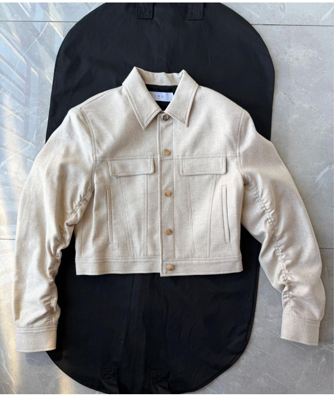 IRO Бежевая шерстяная куртка, фото 9