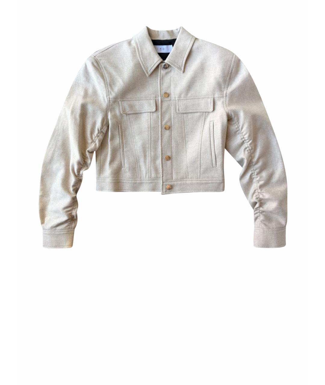 IRO Бежевая шерстяная куртка, фото 1