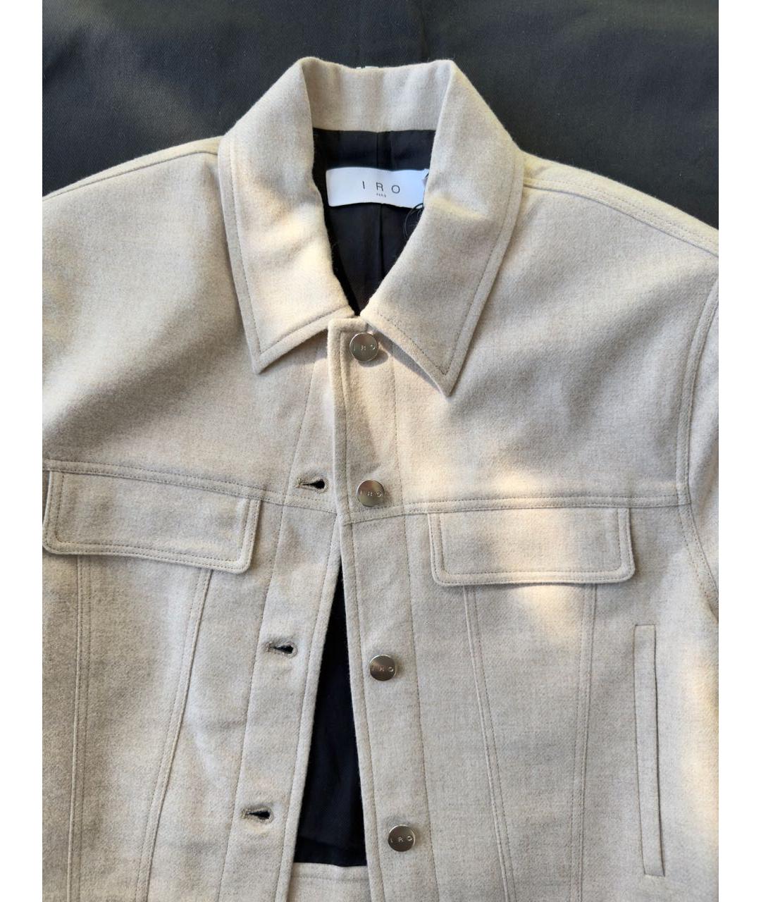 IRO Бежевая шерстяная куртка, фото 8