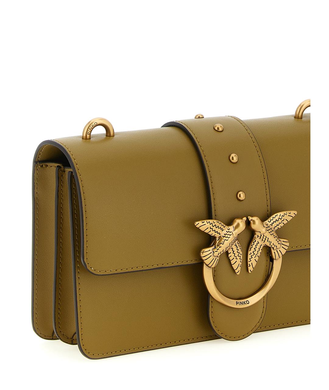 PINKO Зеленая кожаная сумка через плечо, фото 3